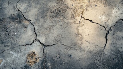 Obraz premium Close up of a cracked concrete surface with light gradients