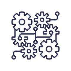 Interconnected gears symbolize precision and efficiency in mechanical systems.