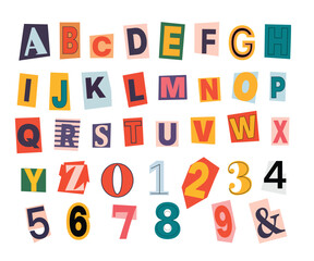 Vector Set of Ransom Note Letter Kit Illustration Perfect for Typography Designs