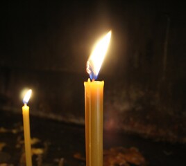 Burning wax saints in the Orthodox church