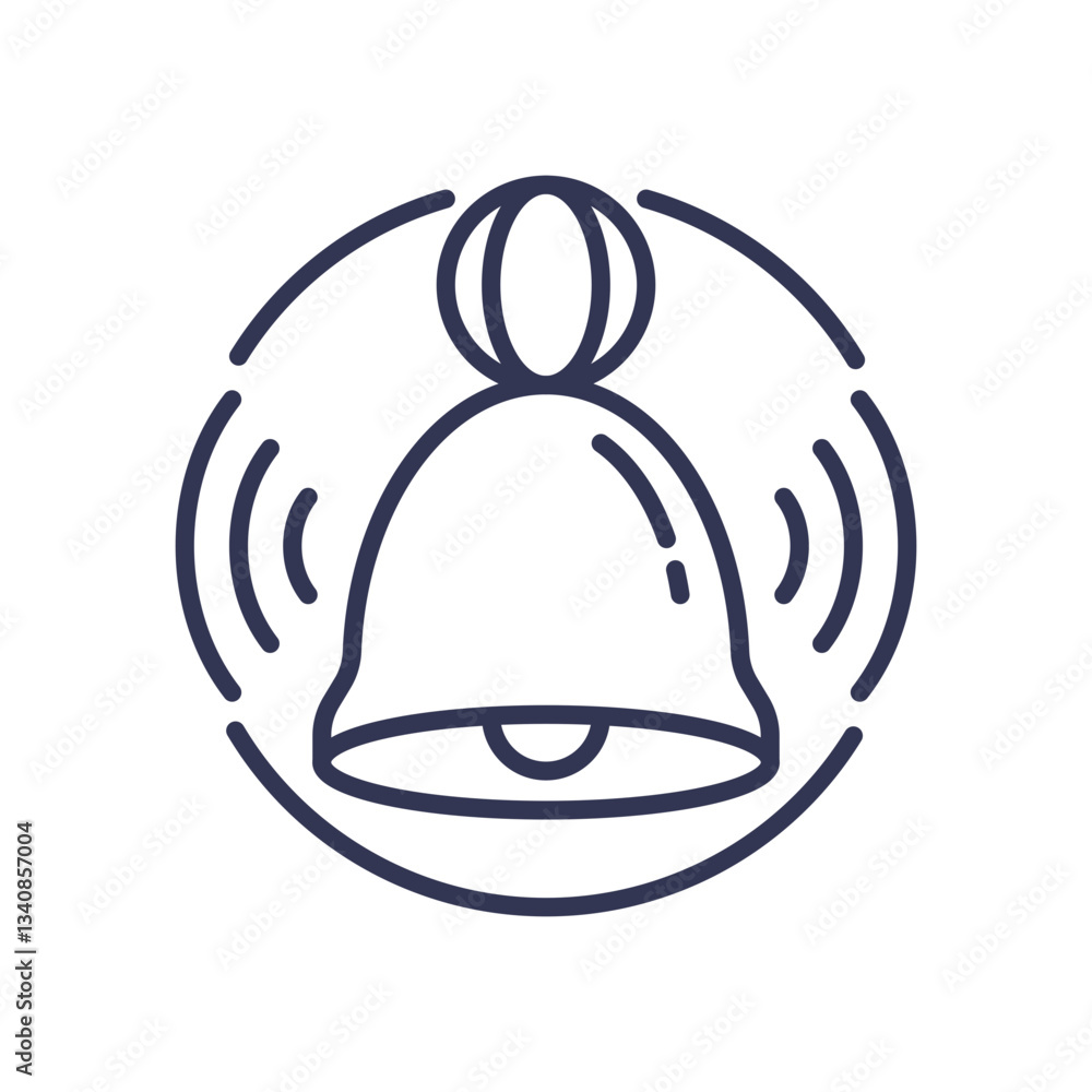Poster outline of a ringing bell symbolizing alerts and notifications in service businesses.
