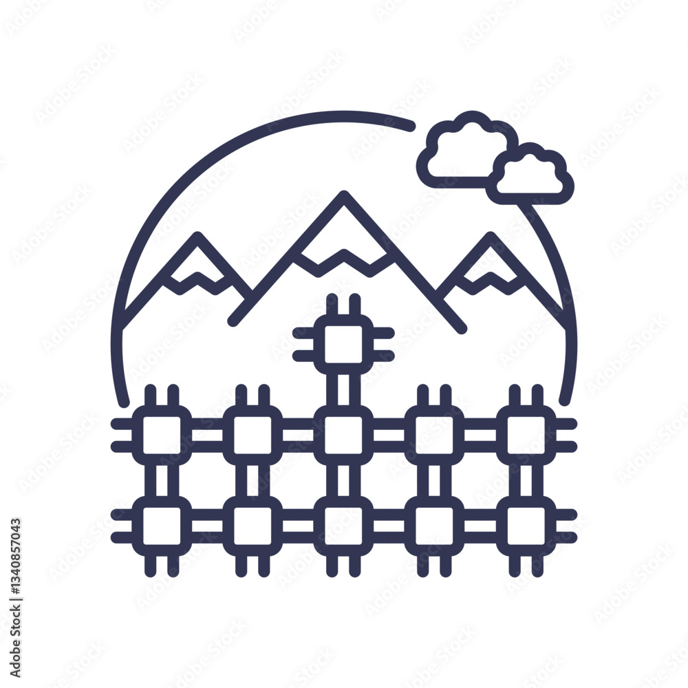 Poster circuitry and mountains symbolize limitless processing power.