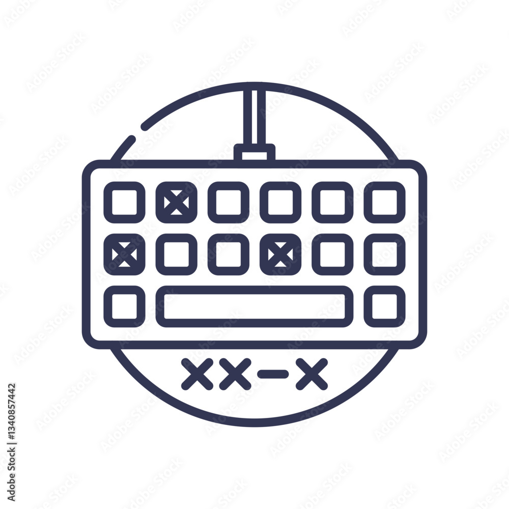 Aufkleber illustration of a keyboard symbolizing typing behavior and digital communication.
