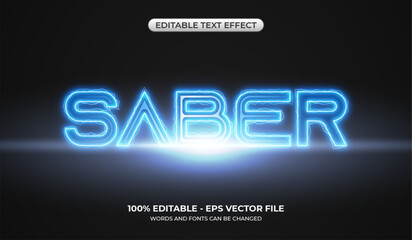 Realistic Saber text effect. Editable text glows in the dark. Neon light effect
