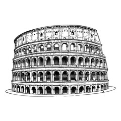 Colosseum colosseum landmark drawing vector