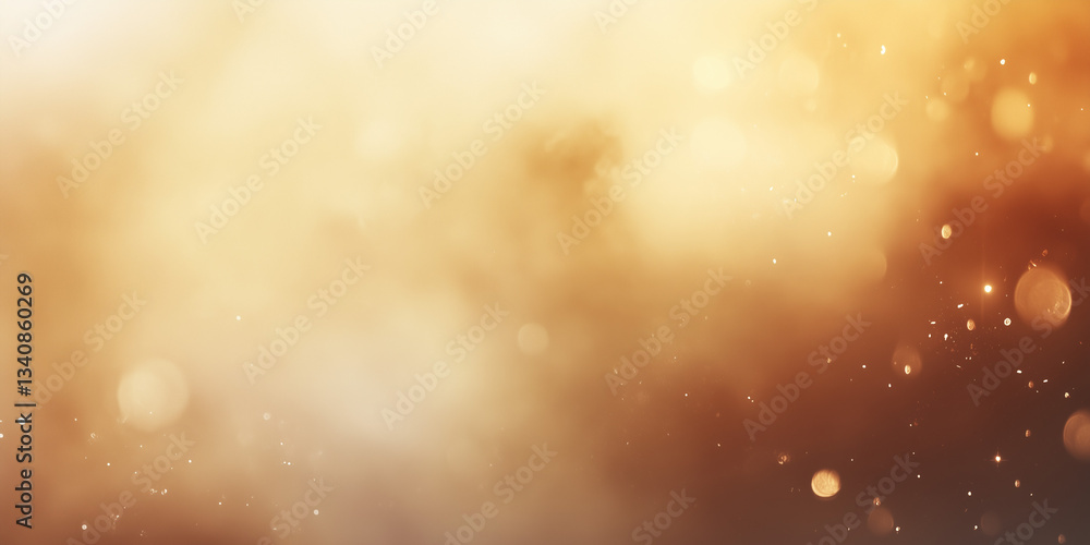 Poster warm golden bokeh background with soft focus and copy space