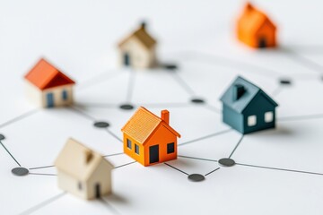 Miniature houses real estate property investment housing market network connections home ownership model homes urban planning residential development
