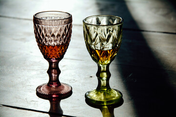 two glasses of alcohol