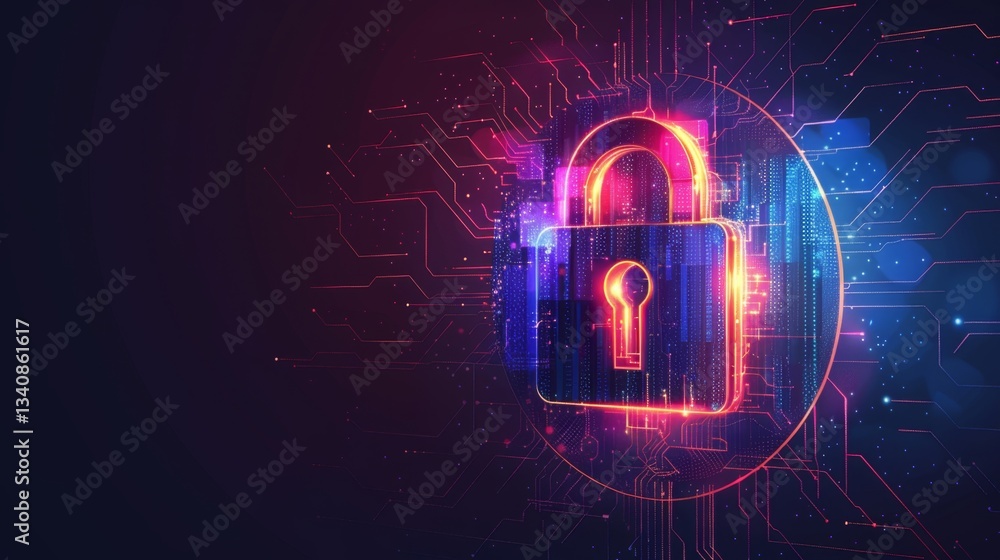 Poster safeguarding data with advanced firewall and malware protection in the digital age