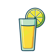 Minimalistic Lemon Juice Vector Illustration