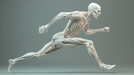 Obraz premium Human Anatomy in Motion: A 3D Model of a Runner