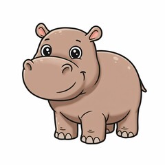 Fototapeta premium Cartoon hippo illustration