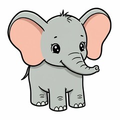 Naklejka premium Cartoon baby elephant illustration