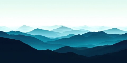 A mountain range with a blue sky in the background