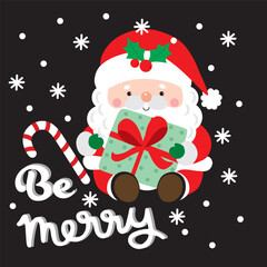 Santa Claus For Christmas Card or Bag design