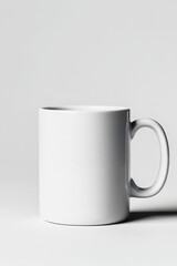 Fototapeta premium White mug presents clean, simple aesthetic perfect for customization