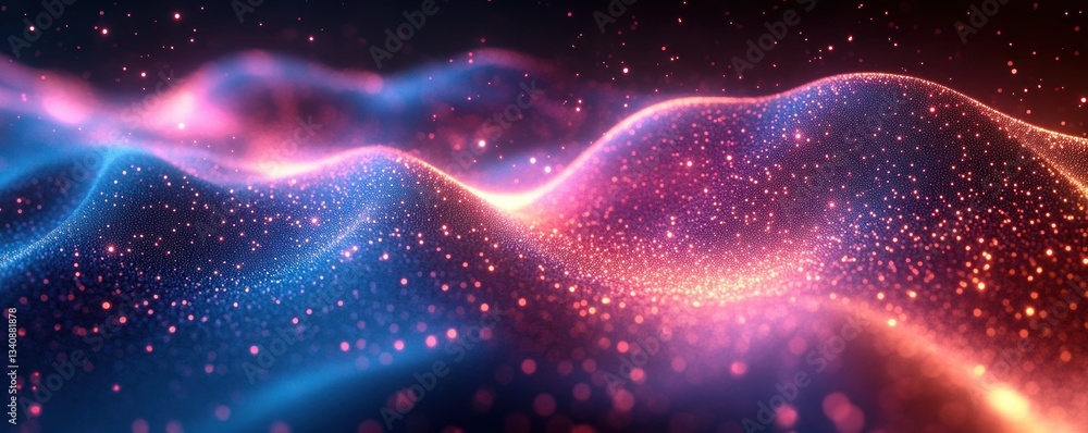Poster futuristic abstract background with glowing circuit patterns and neon light waves