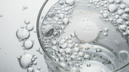 Close-up Effervescent Aspirin Tablet Dissolving in Clear Drinking Water