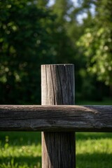 there is a wooden fence with a bird perched on it
