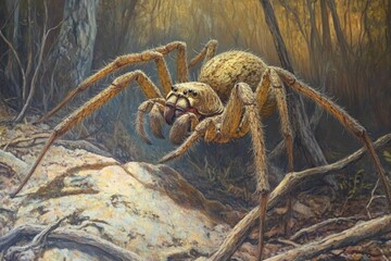 Huntsman Spider. Large Insect Arachnid Species in Australia Outback