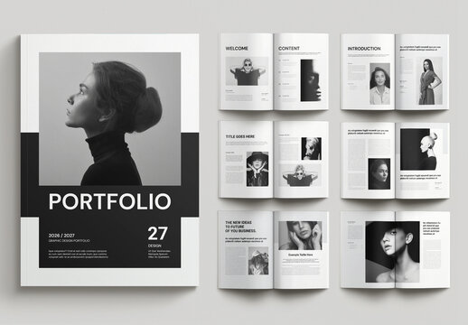 Portfolio Layout with Gray Accents