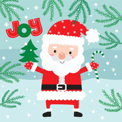 Santa Claus image For Christmas Card or Bag design