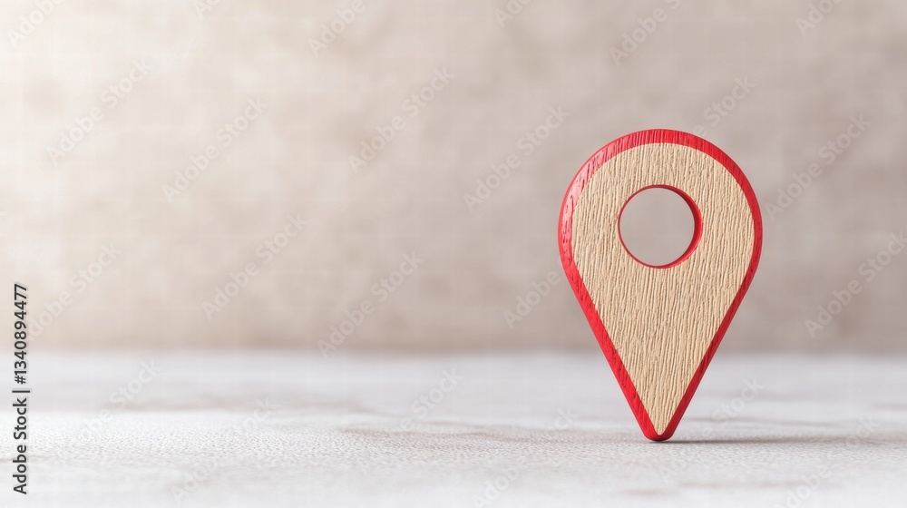Aufkleber Icon Pin Location Marker A close up of a red pin location marker isolated on a white background, sharp focus, minimalist design.