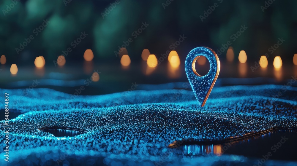 Fototapete icon pin location direction an arrow shaped pin icon pointing towards a specific direction, overlaid