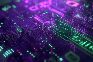 Rising financial graph in a glowing neon grid sharp green and purple lines sleek digital interface futuristic stock market vibe vibrant data flow bold investment energy