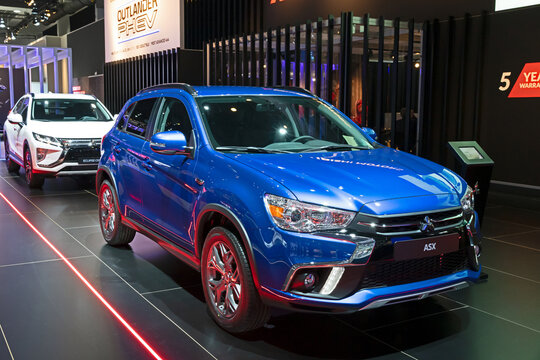 Mitsubishi ASX car at the Brussels Autosalon Motor Show. Belgium - January 18, 2019.