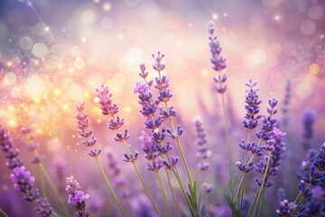 Obraz premium Vintage Lavender Floral Background: Delicate Purple Flowers for Invitations & Scrapbooking
