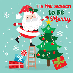 Santa Claus For Christmas Card or Bag design