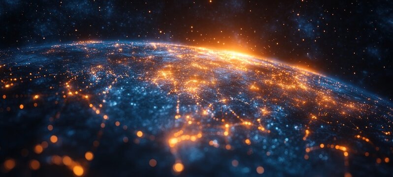 Global Network Connectivity Innovation in Digital Earth Abstract Visualization