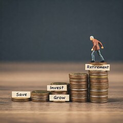 Retirement saving, Retirement fund, Retirement travel, Retirement plan concept