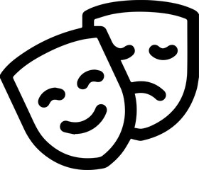 Smiley face and sad face mask symbol for templates.