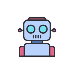 Naklejka premium Artificial intelligence colored icons, minimalist vector illustration ,simple transparent graphic element .Isolated on white background