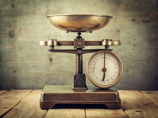 Vintage Scale Illustration: Retro Obesity Control & Weight Loss Diet Logo Design