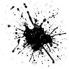 Simple real ink splatter black illustration silhouette vector