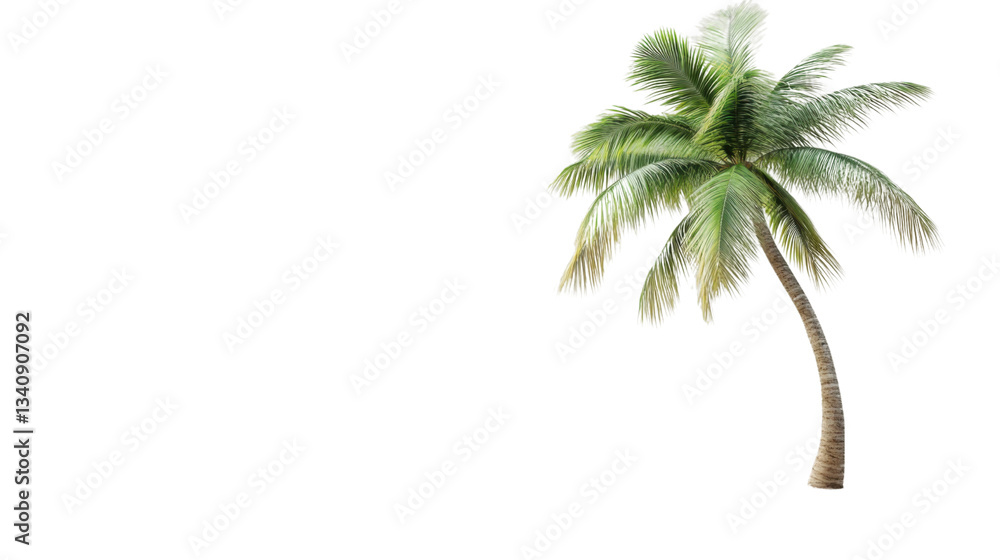 Fototapete realistic palm tree swaying gently with transparent background