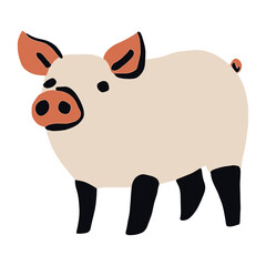 Pig illustration animal simple vector