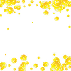 Ferritin round droplets scattered randomly. Beauty treatment and nutrition skin care. Healthy life concept. Essential vitamins vector illustration.