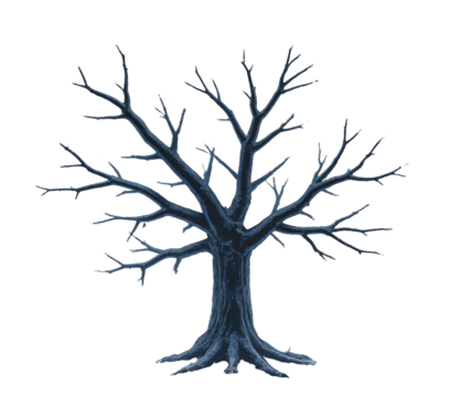 Bare Tree Silhouette with Transparent Background