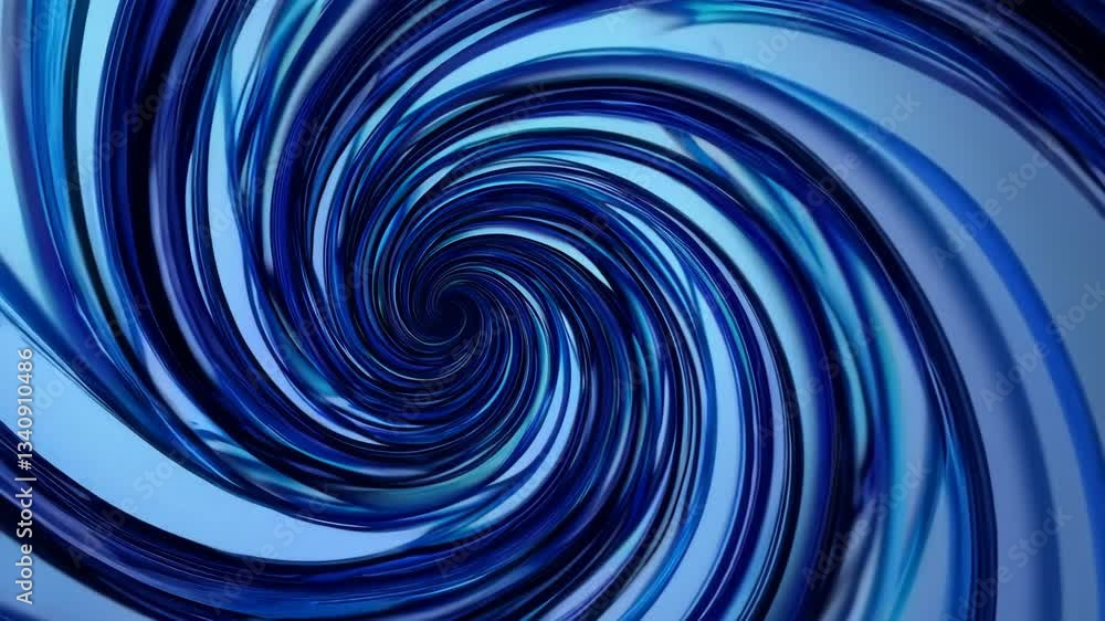 Poster abstract blue spiral vortex with swirling patterns, digital art concept