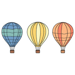Obraz premium Hot air balloons illustration art transportation vector