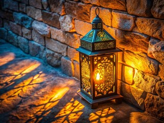 Warm Lantern Glow: Textured Background Drone Shot