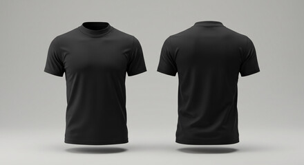 t-shirt mock-up template 3D front and back in color black, white, beige, grey with hanger 