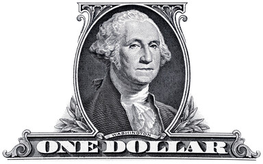 George Washington's face from the one dollar bill