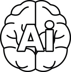 brain with the letters AI on it