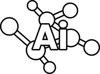 drawing of a molecule with the letters AI in the middle