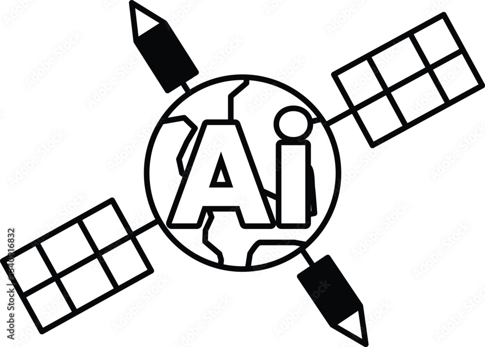 Poster globe with a background and the letters ai on it